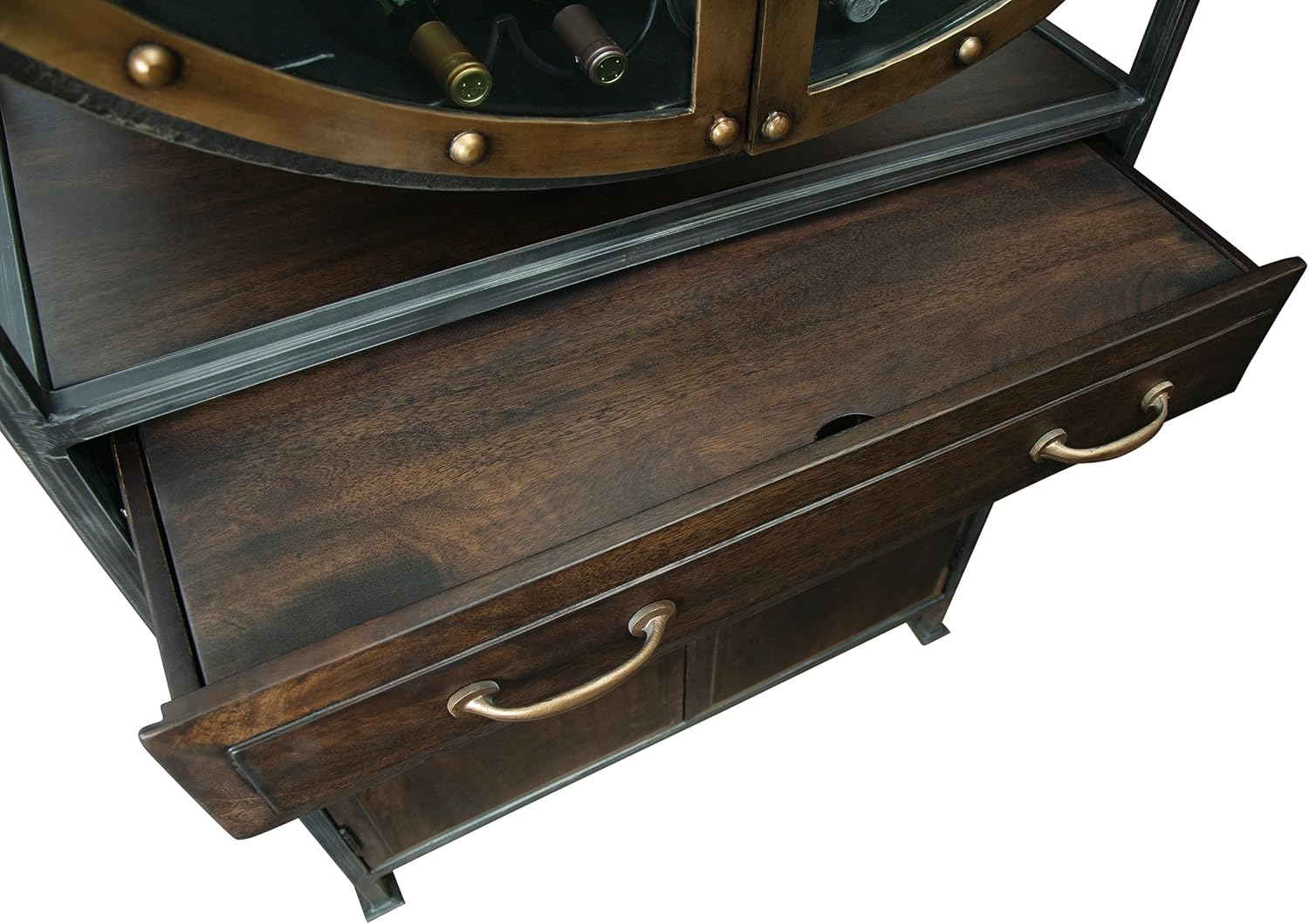 Howard Miller Rob Roy Wine & Bar Cabinet 695-236 – Distressed Display, Rustic Hardwood Storage Liquor Console & Rack
