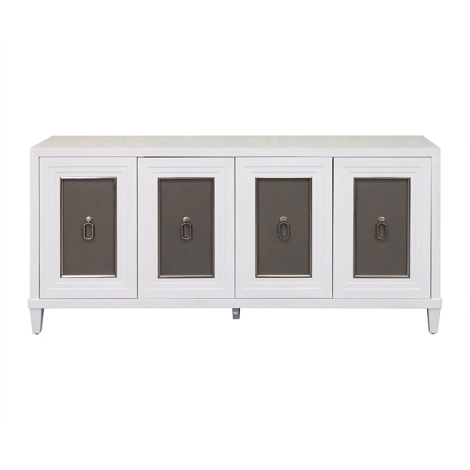 Modern Wood 80" Console with with doors TV Stand Fully Assembled White