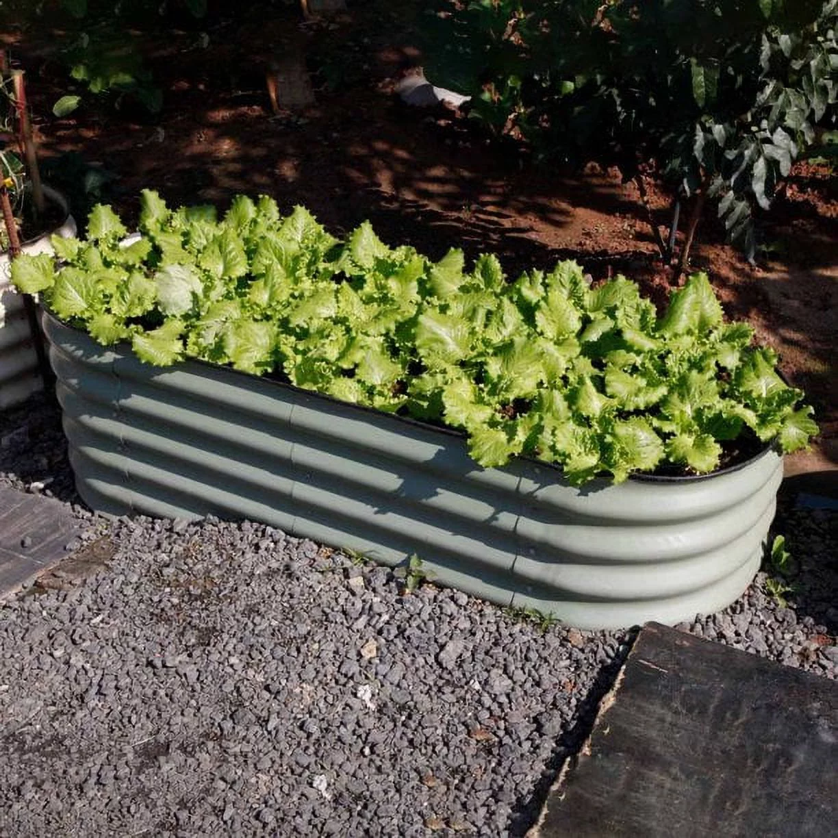 VEGEGA 17" Tall 5'X2' Metal Corrugated Raised Garden Bed Kit , Planter Box for Vegetables, Flowers, Herbs - Green (4in1)