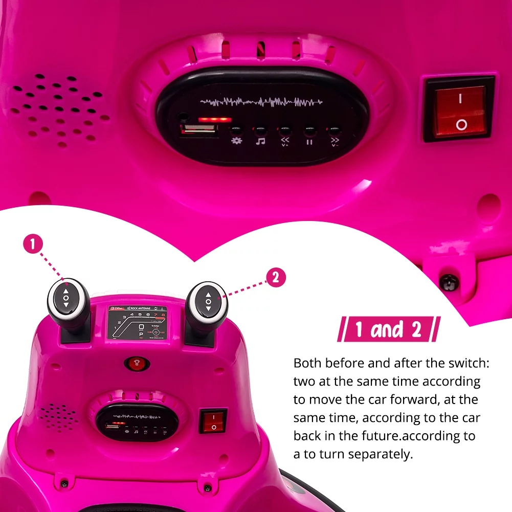 Shininglove Electric Ride on Bumper Car for Toddlers 3-8 Years Old, 6V Kids Ride on Toy Car with Remote Control, Safety Belt, Music, Flashing Lights, 360° Spin
