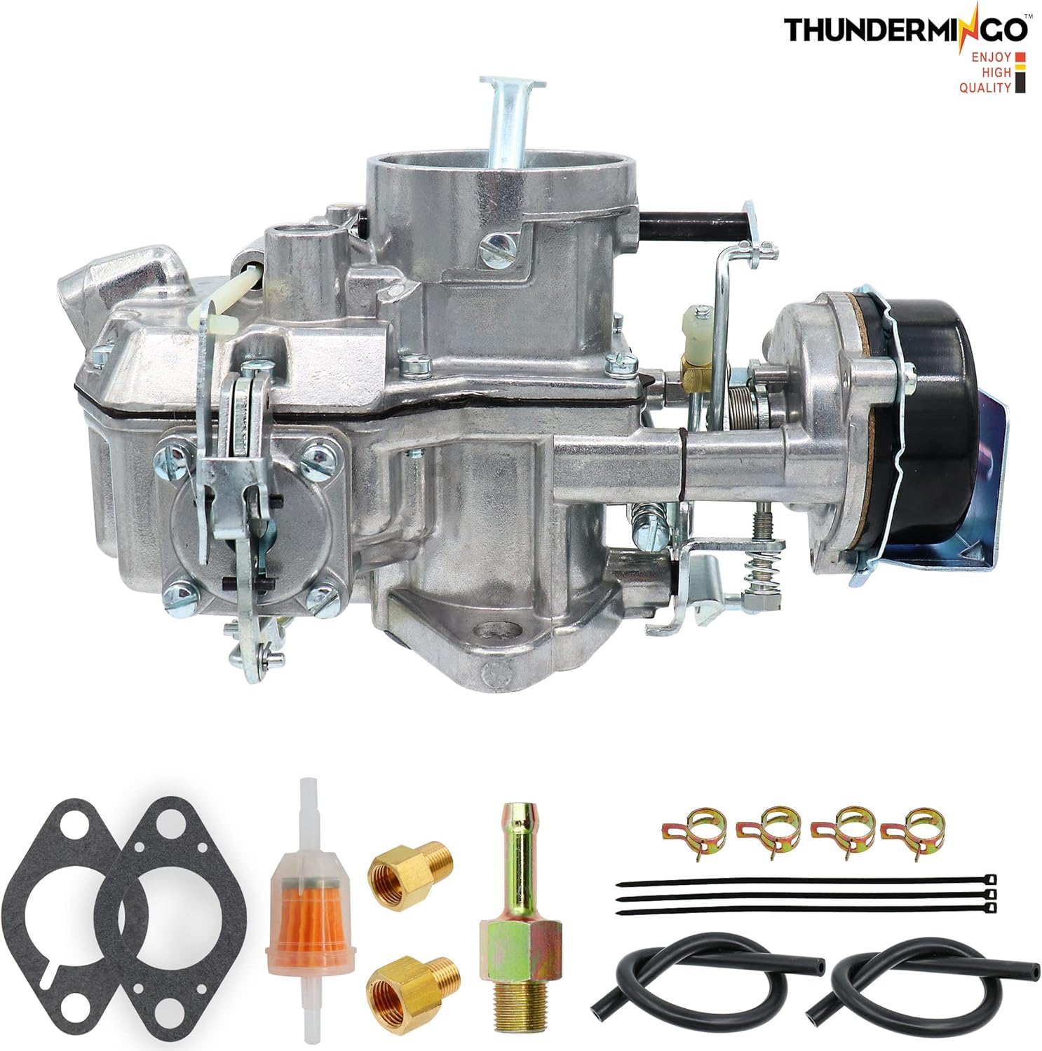 THUNDERMINGO 1 Barrel Autolite 1100 Carburetor Fits For 1964-1968 Ford Mustang Falcon Comet 200 223 262 CI Inline 6 CYL 170/200 CID Engines Automatic Choke,Replace ND1101