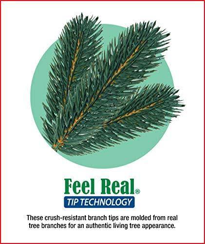 National Tree 7.5 Foot Feel Real Downswept Douglas Fir Pencil Slim Tree with 350