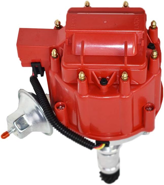 A-Team Performance - HEI Distributor 65K Coil - Compatible with Buick Small Block SB 215 340 350 (3.5L / 215 1970-1974 Range Rover) One Wire Installation Red Cap