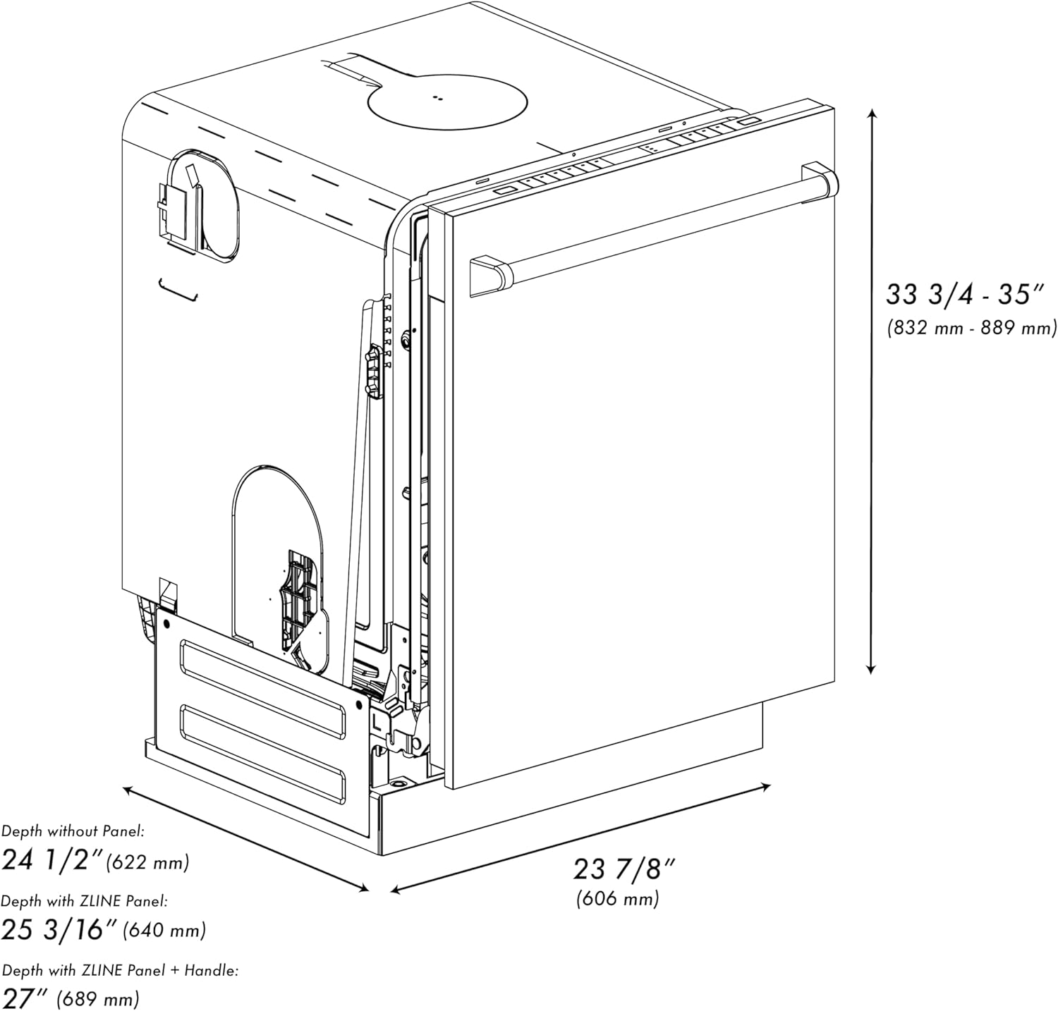 ZLINE 24" Monument Series 3rd Rack Top Touch Control Dishwasher in Stainless Steel with Stainless Steel Tub (DWMT-304-24)