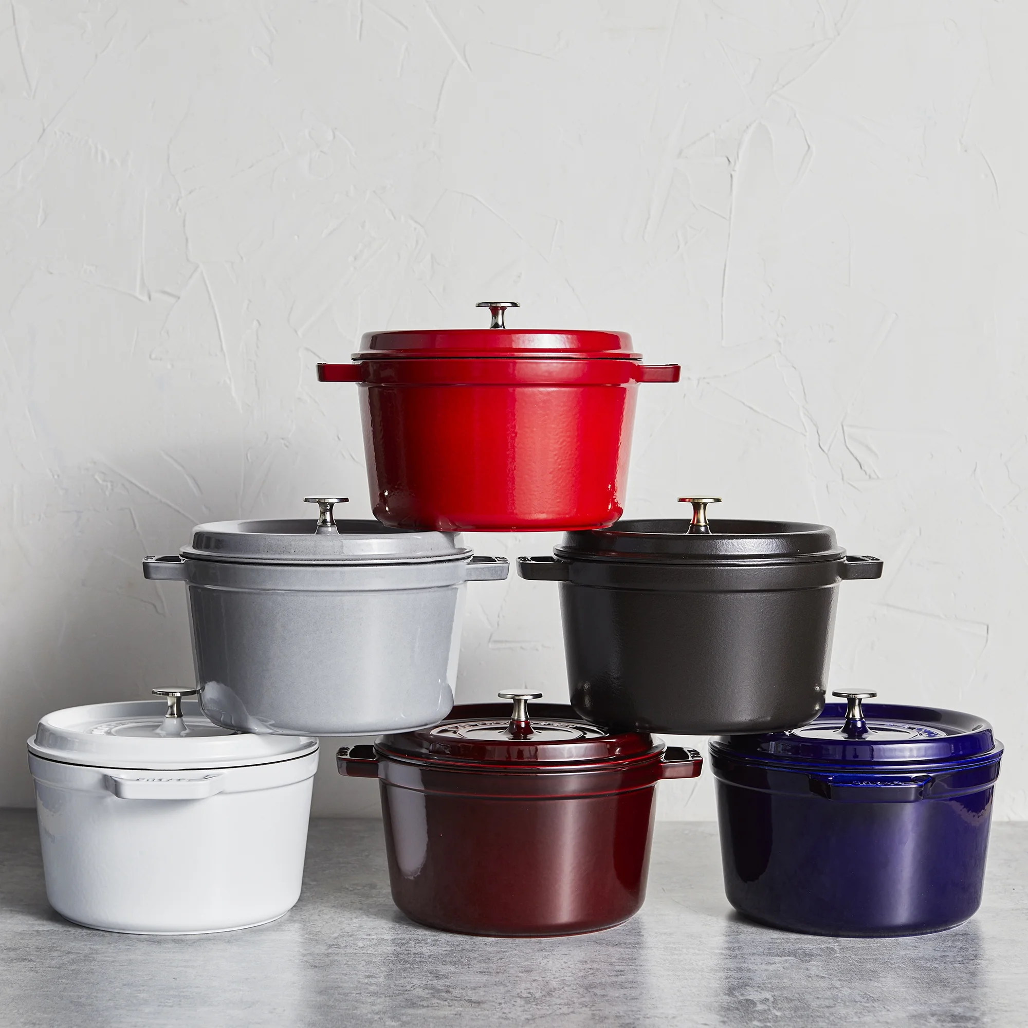 Staub Cast Iron Dutch Oven 5-qt Tall Cocotte, Made in France, Serves 5-6, Graphite