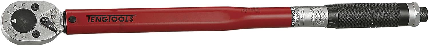 Teng Tools 1/2 Inch Drive Torque Wrench 50 - 250ft-lb - 1292UAGE4,Red