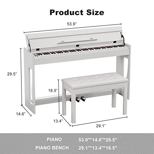 UMOMO 88 Weighted Key Digital Piano with Duet Piano Bench, Beginner Keyboard Piano Full Size Heavy Hammer Weighted Action Electric Piano Keyboard with USB MIDI, Black