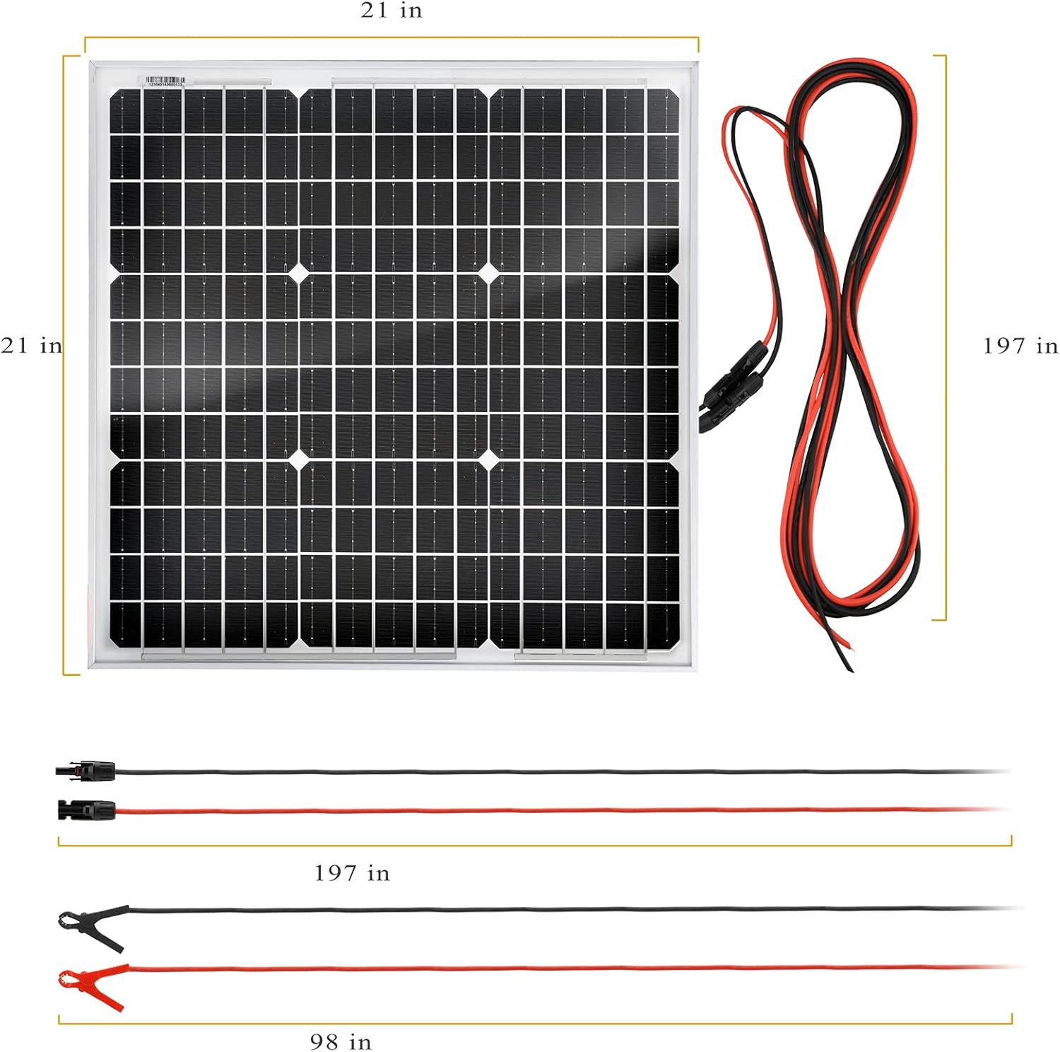 SUNSUL 30 Watt 12V Solar Panel Kit Battery Maintainer Trickle Charger, with Waterproof 5A 12V/24V PWM Solar Charge Controller and Adjustable Solar Panels Mount Rack Bracket (30 Watt with Accessories)
