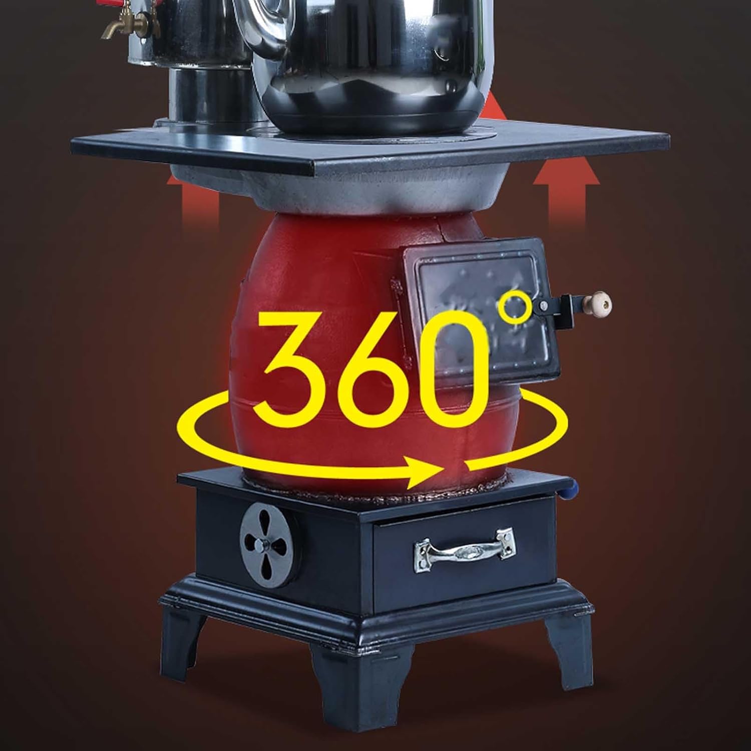 Outdoor Wood Burning Stove, Camping Wood Stove, Hot Tent Stove with Sectional Chimney Pipes, for Tent, Shelter, Hiking, Fishing, Heating and Cooking