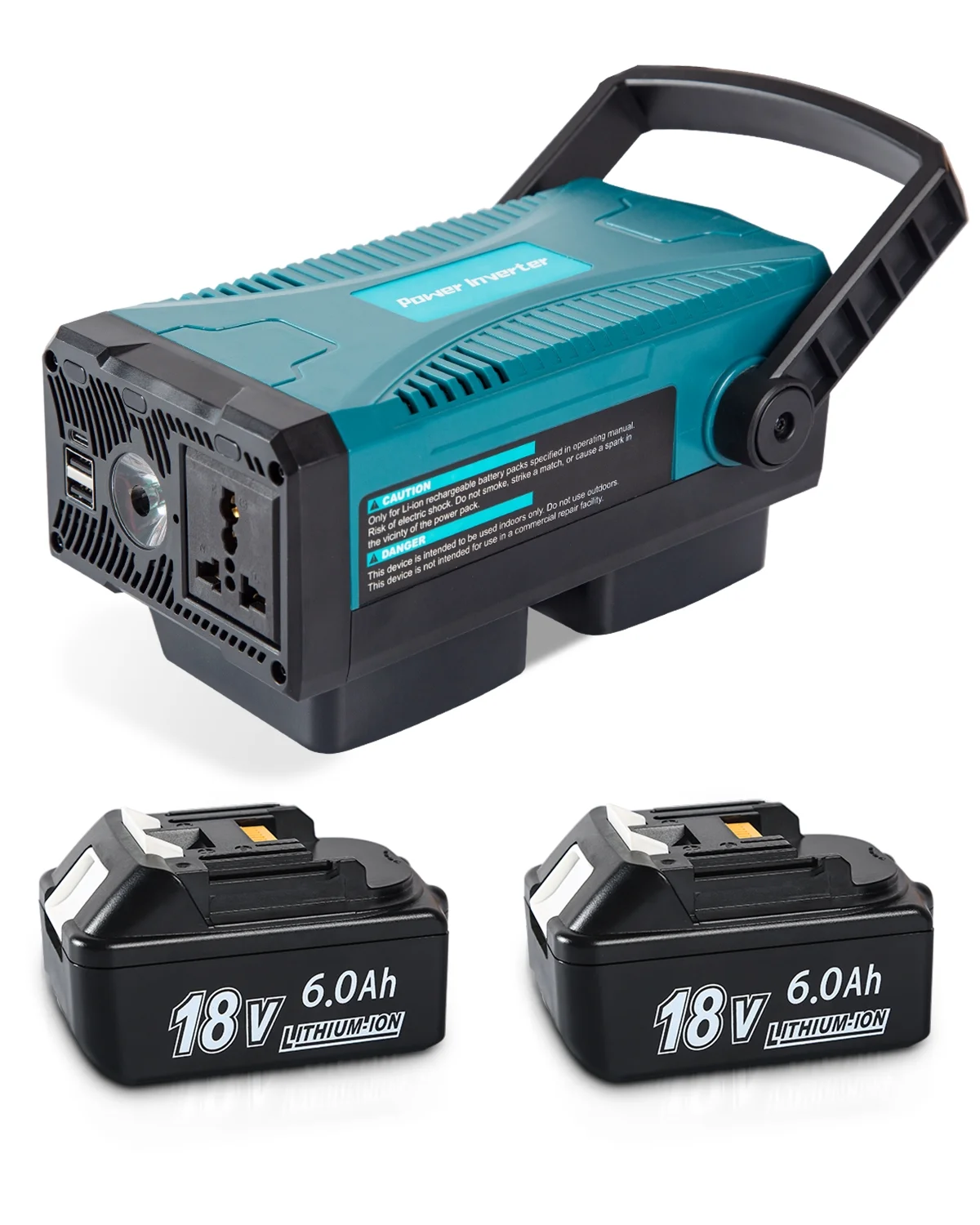 2Pack Replacement For Makita 18v Battery 6ah,with Makita Inverter Turn to 110V/150W Portable Power Station