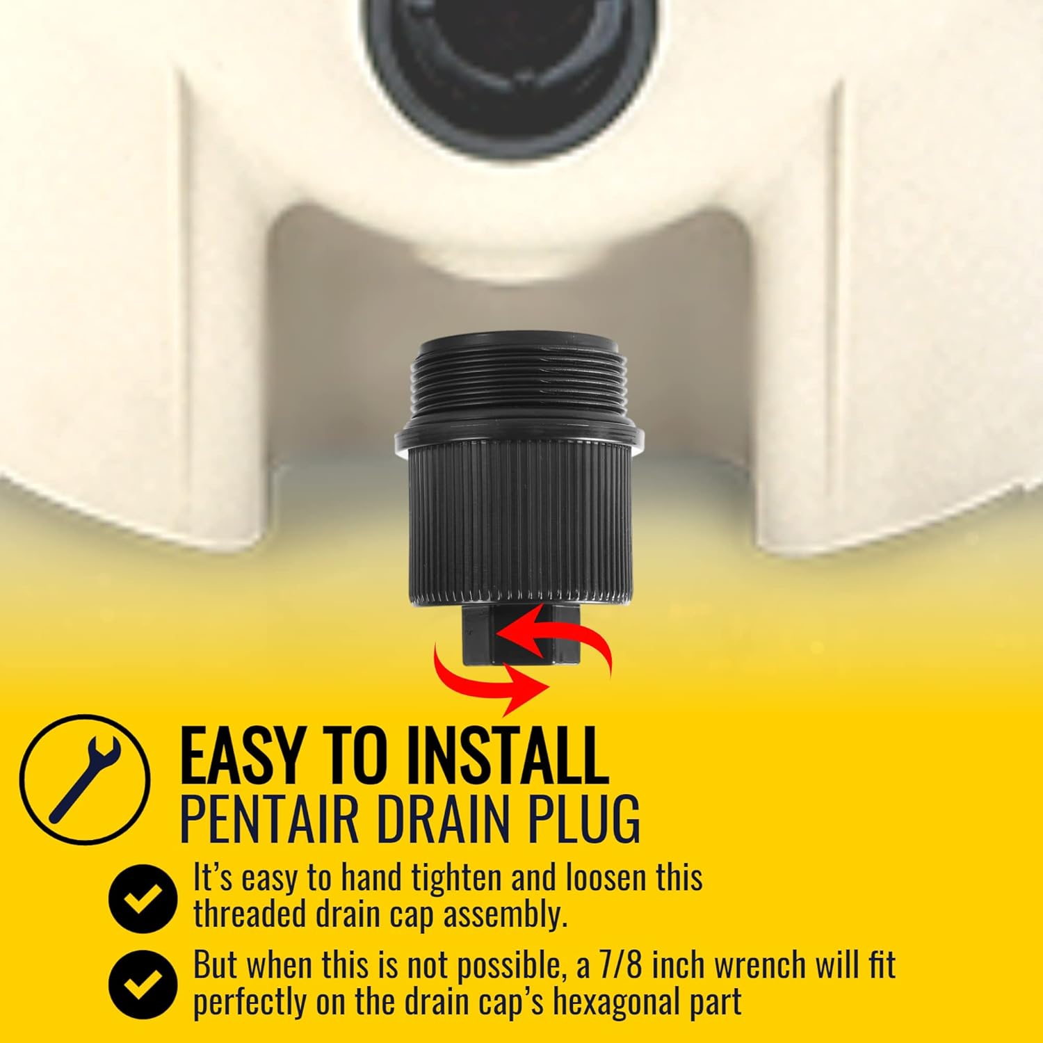 TonGass Drain Plug Cap Assembly Replaces 190030 Fits for Pool and Spa Filter for Pentair - Compatible with Clean & Clear Plus, FNS Plus, and Quad D.E. Filters - Pentair Drain Cap with O-Ring