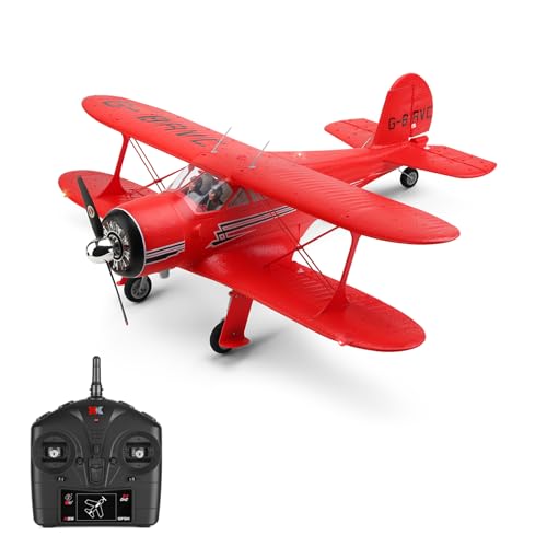 GoolRC RC Plane, WLtoys XK A300 RC Airplane, 4 Channel Brushless Remote Control Airplane, 2.4GHz RC Aircraft Fighter with 3D/6G Mode, Easy to Fly for Beginners and Adults (Yellow)