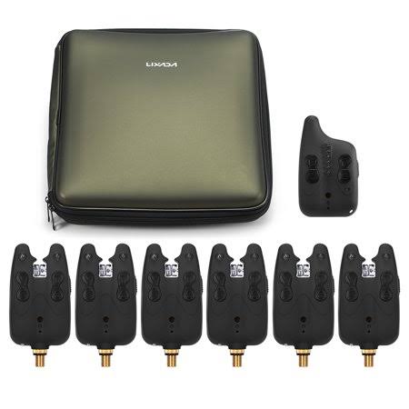 Lixada Wireless Fishing Alarm Fishing Bite Alarms Set Fishing Receiver Sound Alert Kit LED Alarm Indicator with Portable Case, S