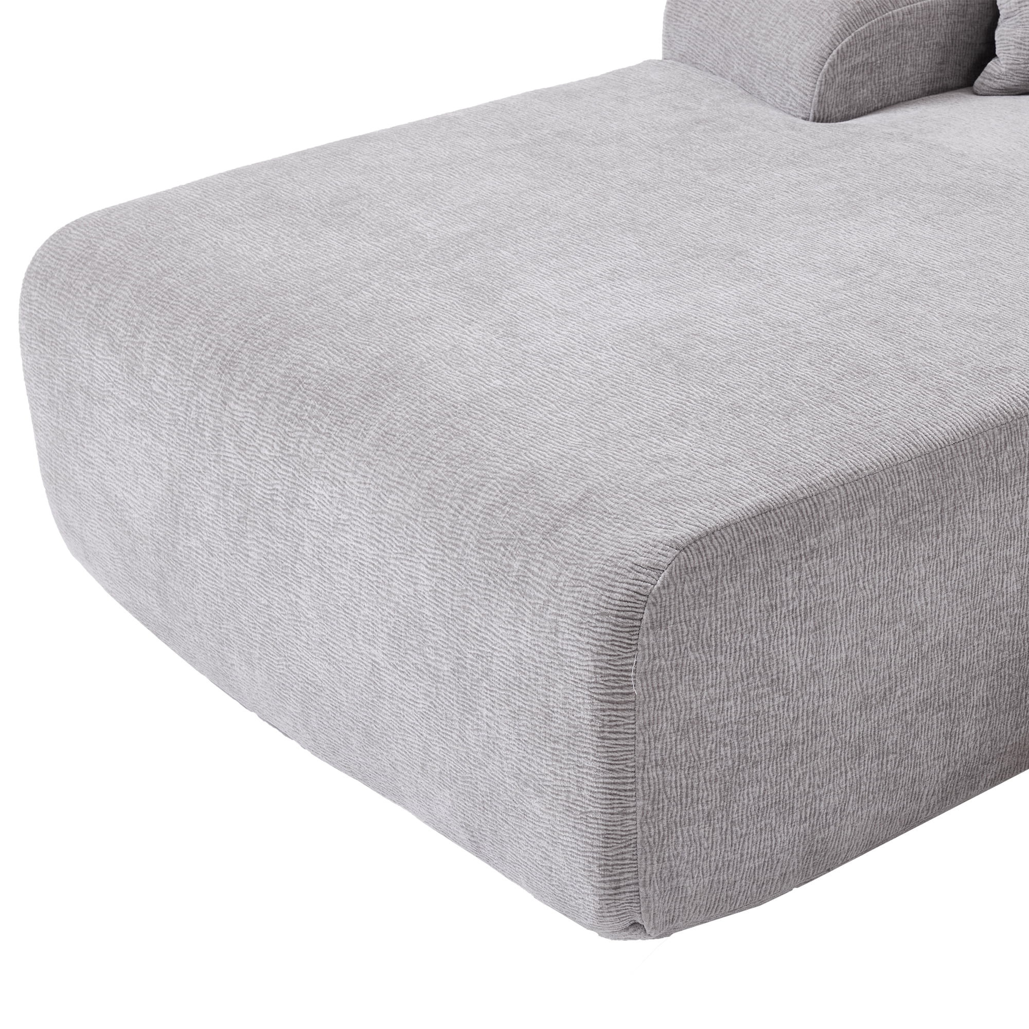 Dawn Whisper Modern Large L-Shape Modular Sectional Sofa for Living Room,  Bedroom, Salon, 2 Piece Free Combination, Simplified Style in Gray