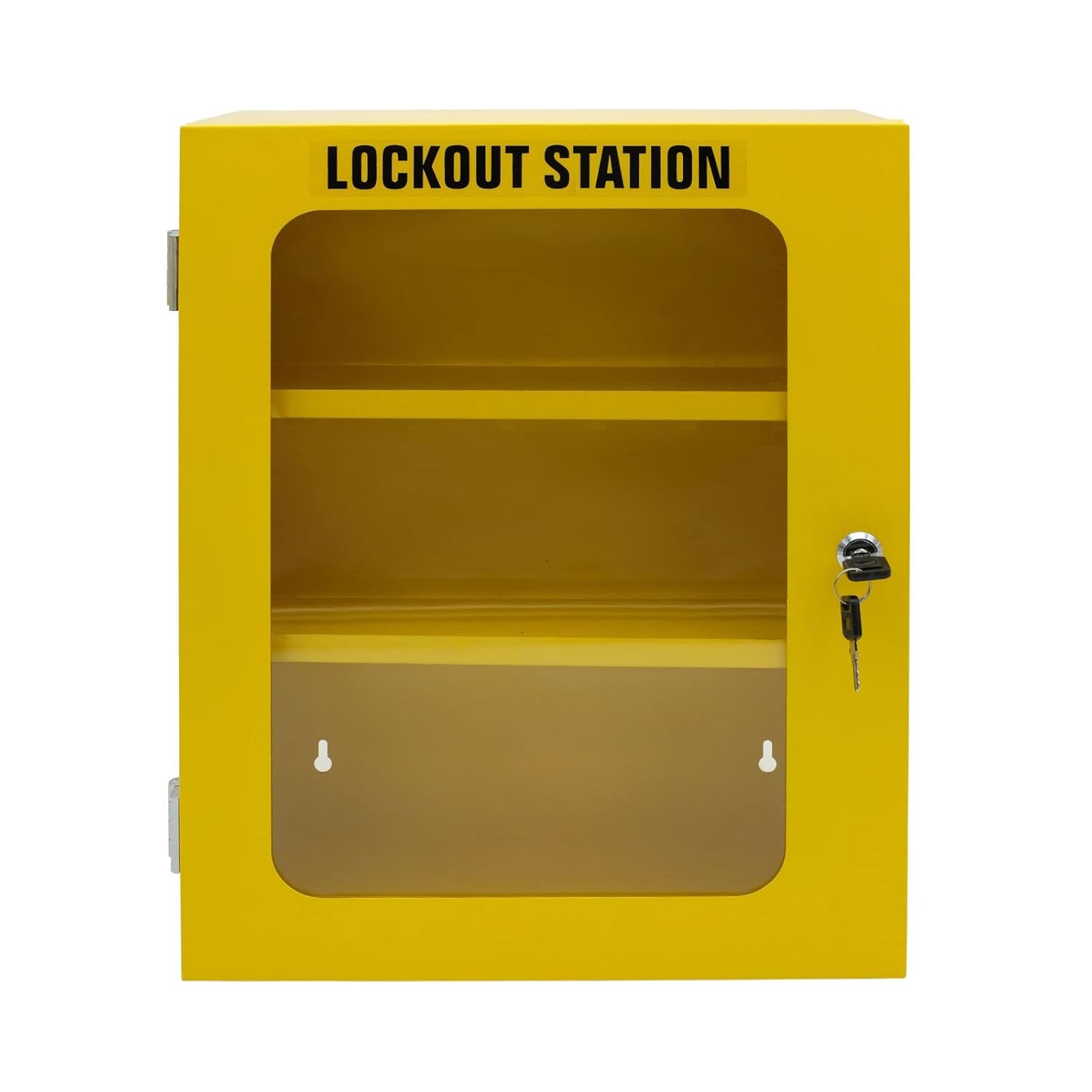 TRADESAFE Lockout Tagout Storage Cabinet, 69 Piece Stocked Lockout Tagout Station, Wall-Mountable Lockout Tagout Kit Storage, 2 Movable Shelf Partitions