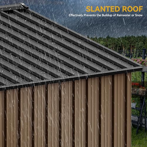 DWVO 10x8 FT Outdoor Storage Shed - Spacious Garden Tool Shed with Lockable Door - Durable Metal Yard Shed for Garden, Patio, and Backyard (Dark Gray)