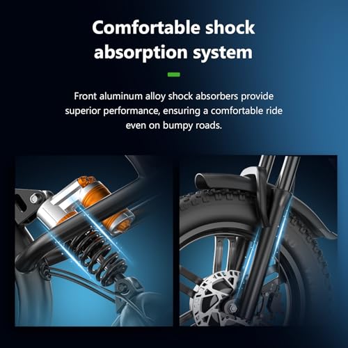 Electric Bike for Adults, 750W/1500W Peak Motor Ebike, 48V 15Ah Removable Battery, 60 Miles (PAS), 20"x4.0" Fat Tire, Full Suspension, 7-Speed Gears Shifter- Commuter & Off-Road E-Bike