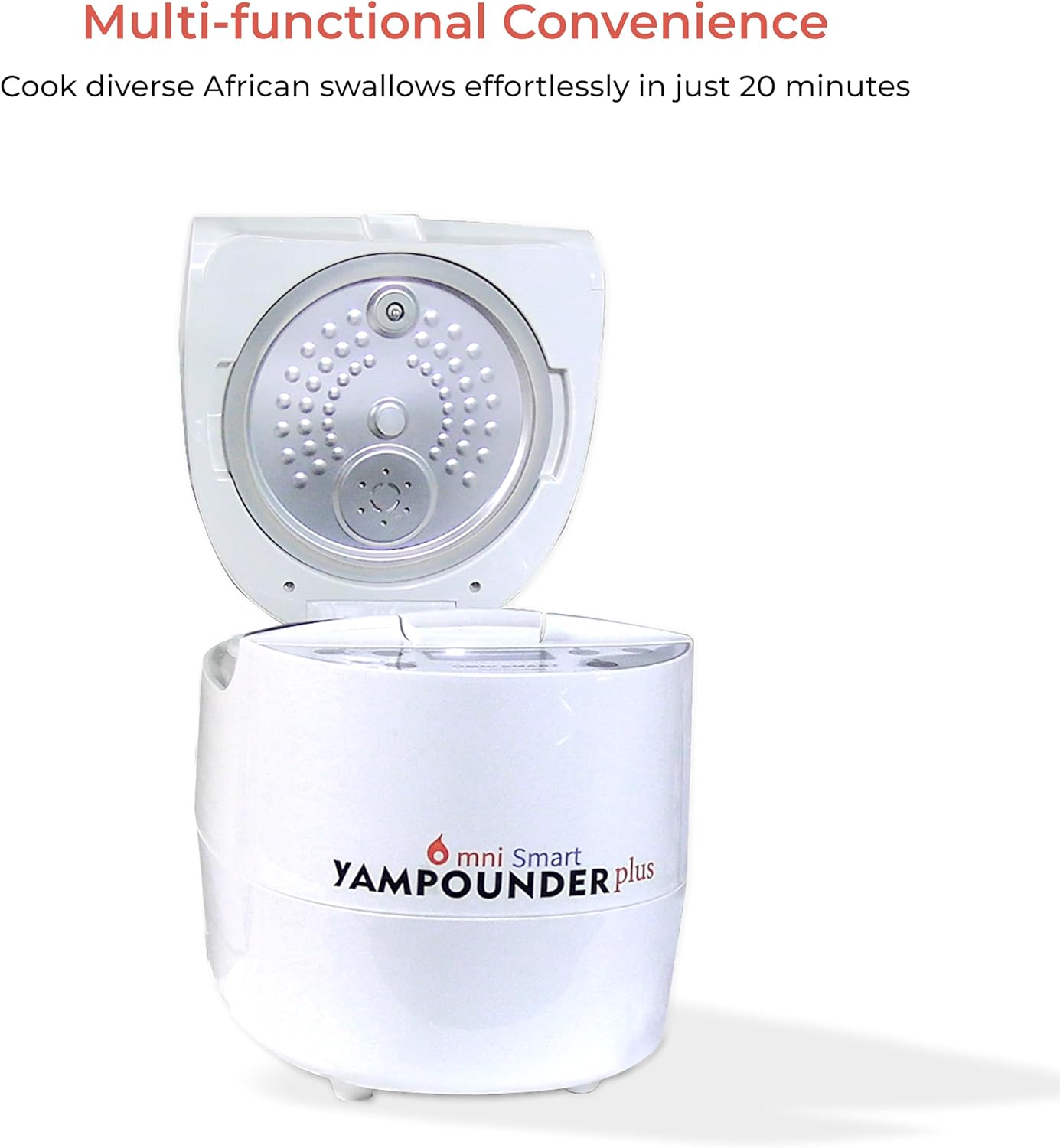 COOK AND POUND YAMPOUNDER Fufu Machine, 3L 700W Electric African Food Cooker to Make Pounded Yam, Poundoo Yam, Plantians, Cocoyams, Amala & Garri