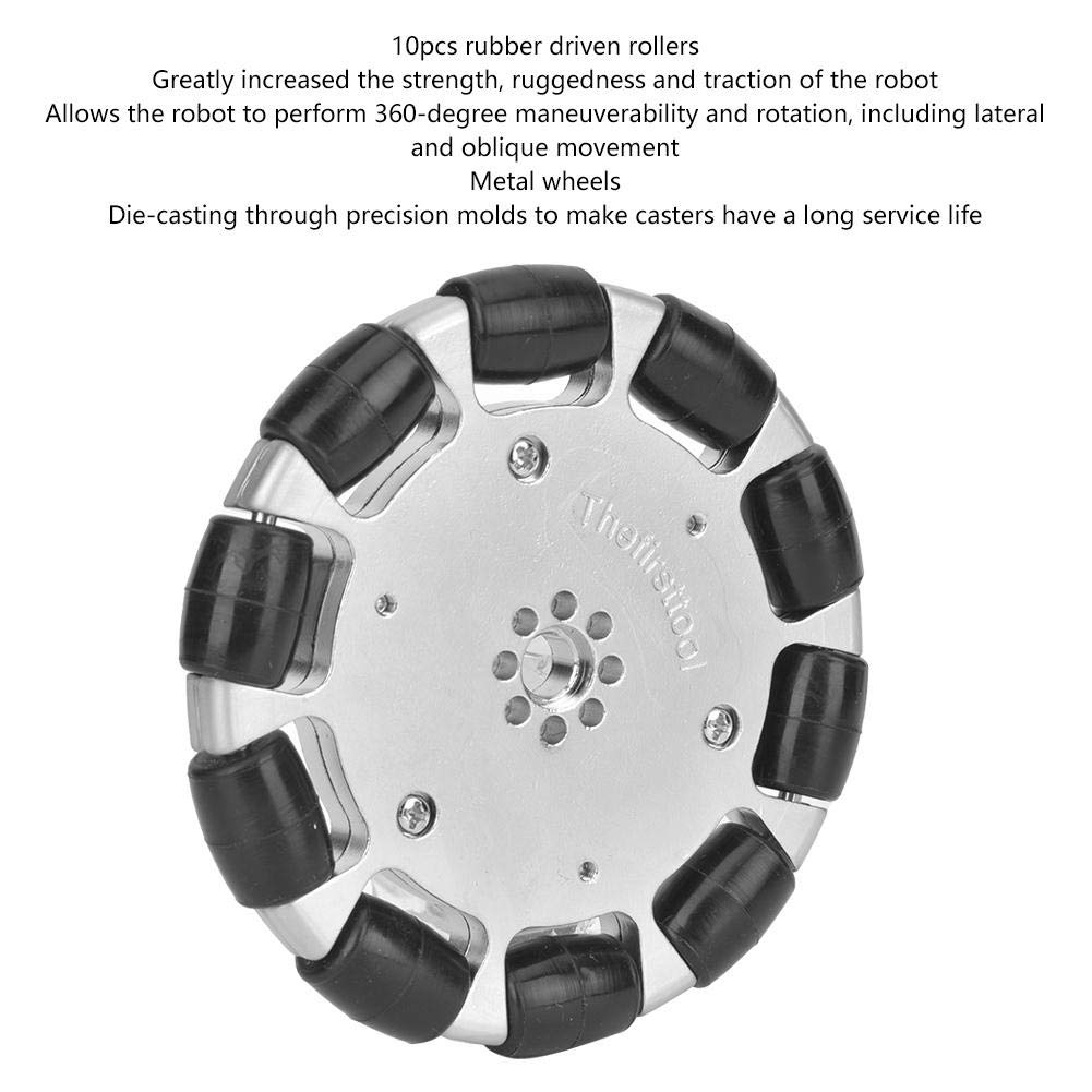 2Pcs 4 Inches Robot Omnidirectional Wheel Set, High Precision Omni-Directional Universal Wheel with Assembly Pad for Industrial Robot,Industrial Robots and Accessories Pack of 2
