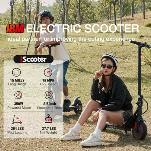 iScooter Electric Scooter for Adults, 18/12 Miles Long Range,22/19/18 Mph Top Speed, Commuting Electric Scooter with Cruise Control, Double Braking Systems Escooter for Adults and Teens