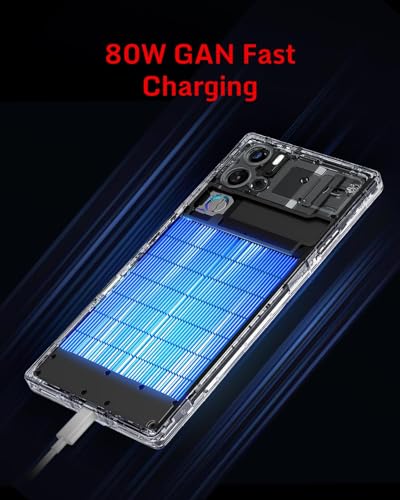REDMAGIC 10 Pro Smartphone 5G, 144Hz Gaming Phone, 6.85" FHD+, Under Display Camera, 7050mAh Android Phone, Snapdragon 8 Elite, 16+512GB, 80W Charger, Dual-Sim, Unlocked Phone Transparent