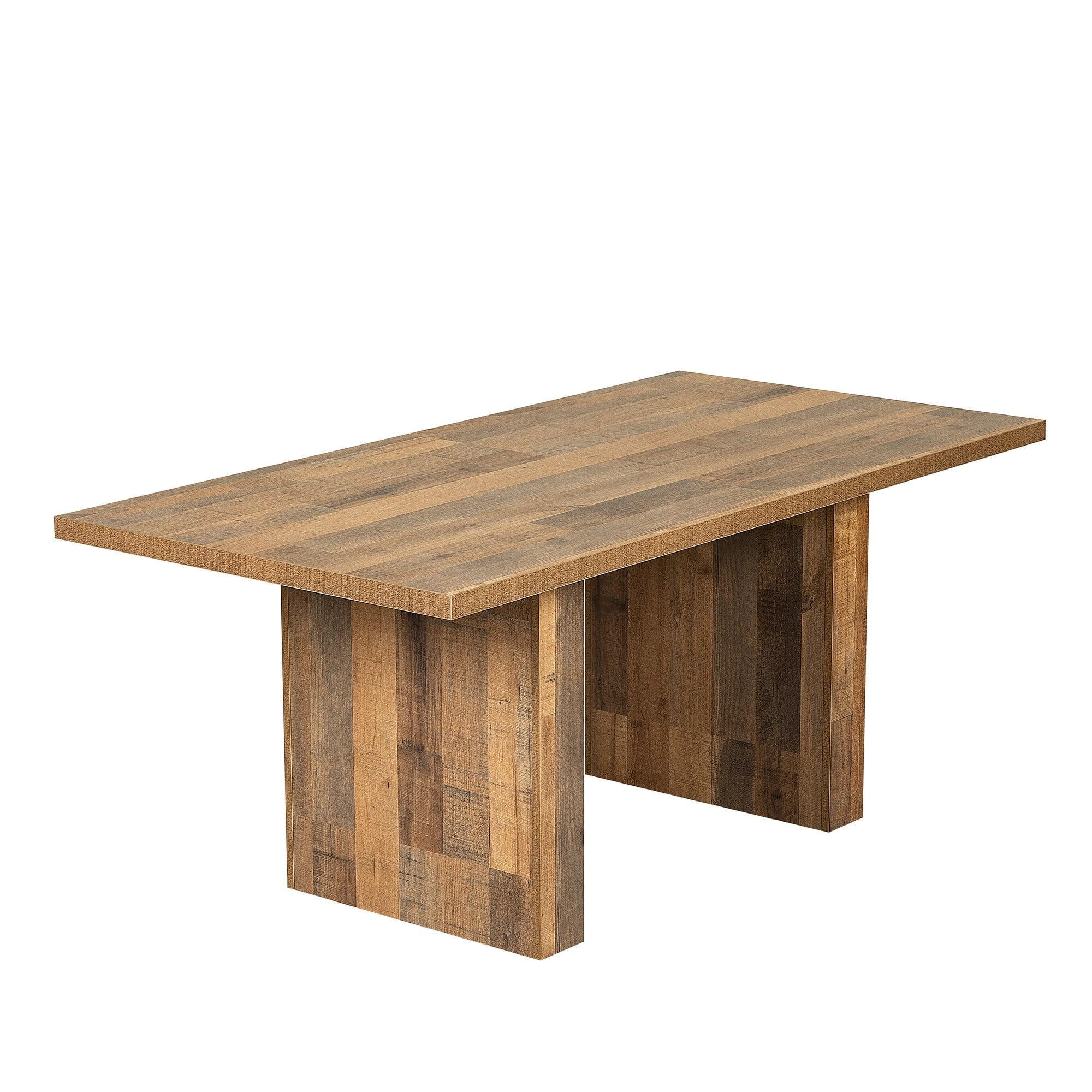 DT13_WALNUT_N_OS 70" Wood Rectangular Heavy Duty Kitchen Home Dining Room Table With Melamine Finish Mix Oak Oak Finish, Wood Finish Industrial,