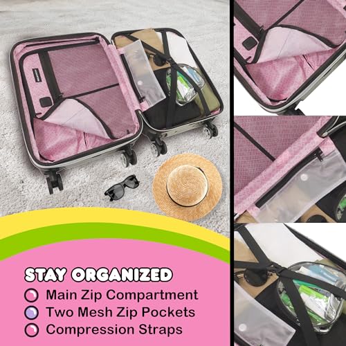 FUL Hello Kitty 29 Inch Rolling Luggage, Hardshell Suitcase with Spinner Wheels, Pink