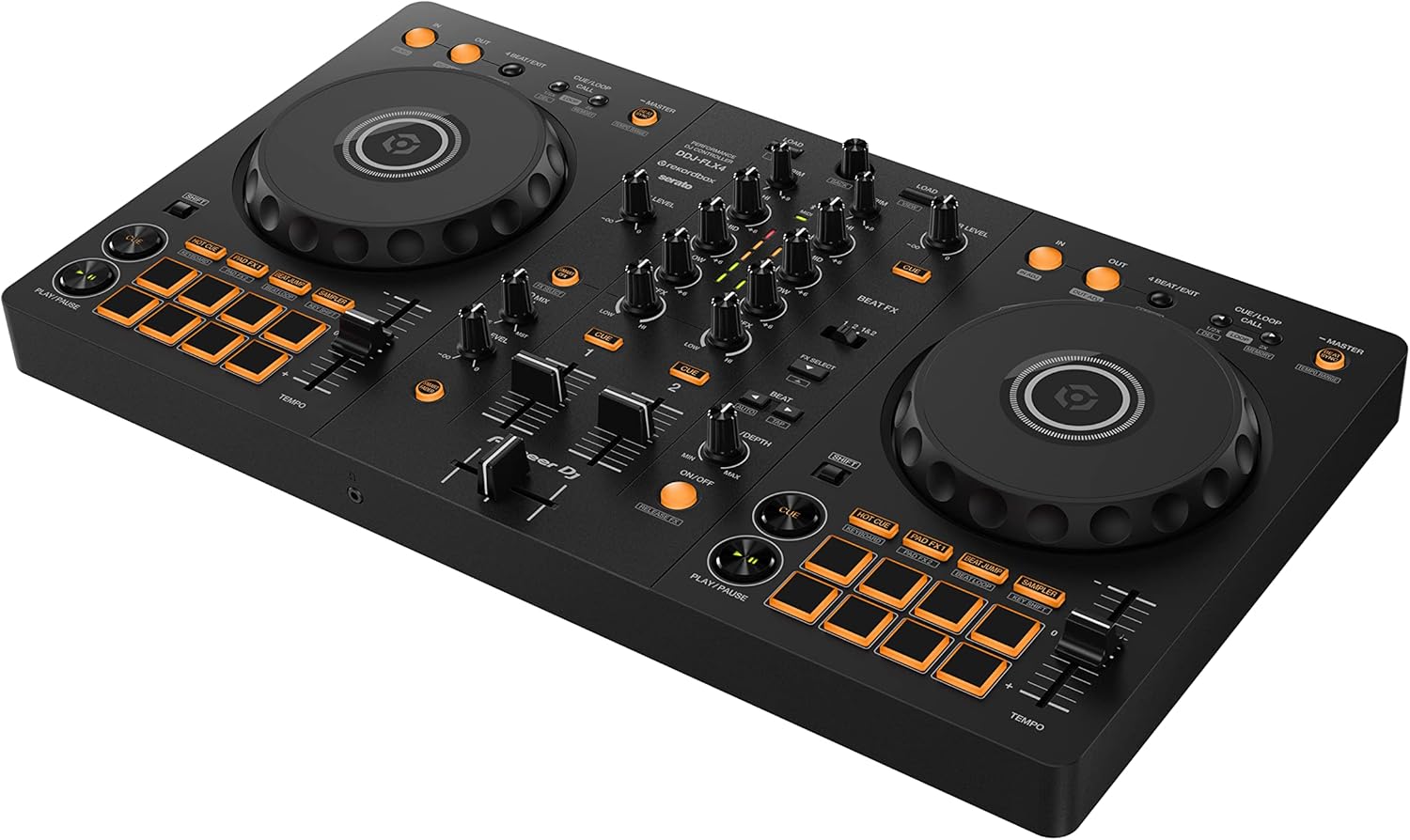 Pioneer DJ DDJ-FLX4 2-deck rekordbox and Serato DJ Controller