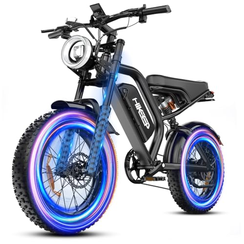 Electric Bike for Adults, 750W/1500W Peak Motor Ebike, 48V 15Ah Removable Battery, 60 Miles (PAS), 20"x4.0" Fat Tire, Full Suspension, 7-Speed Gears Shifter- Commuter & Off-Road E-Bike