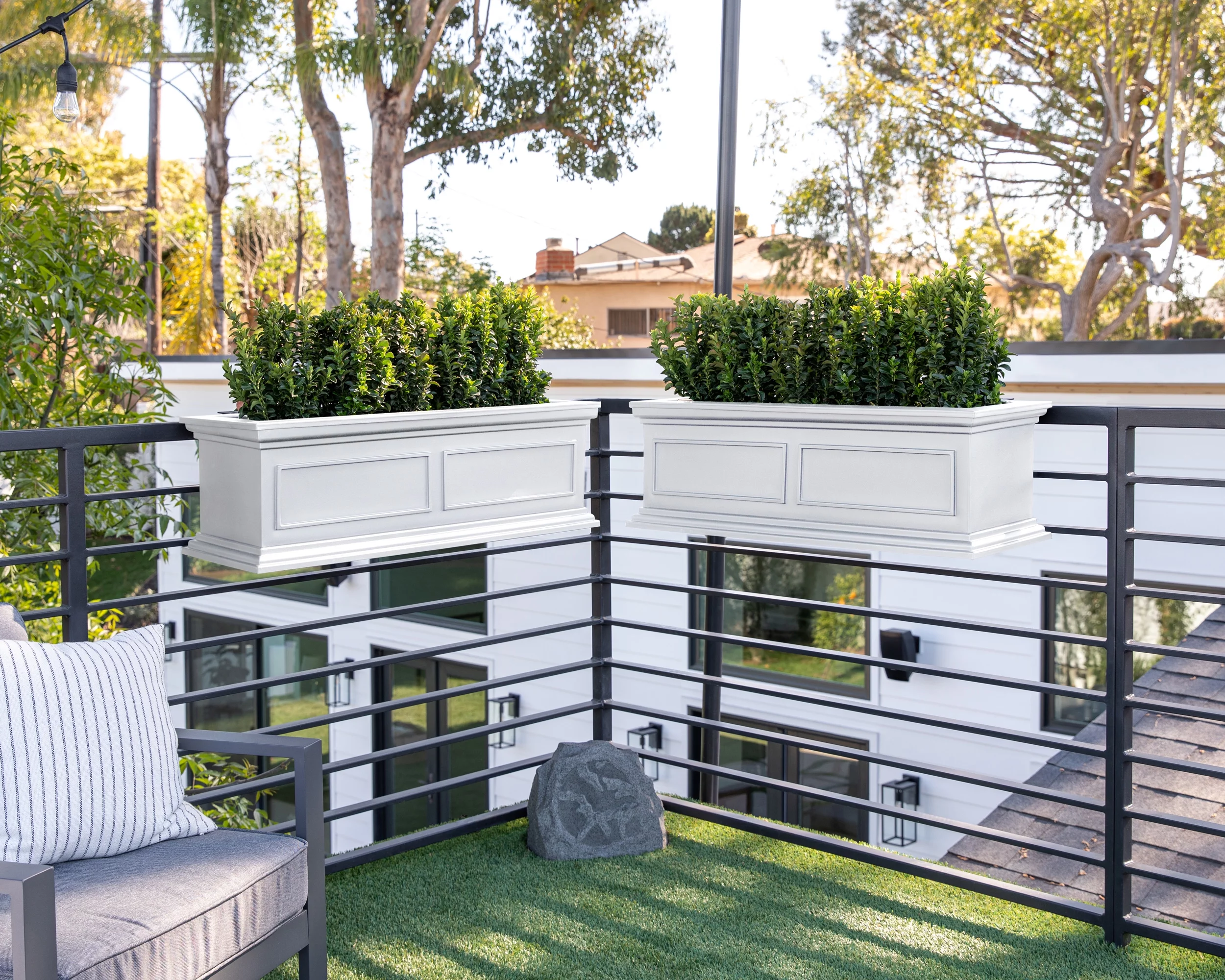 Veradek Brixton Railing Window Box 36" Planter White White