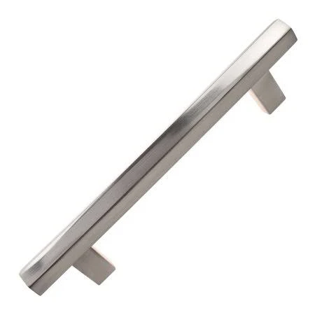GlideRite 5 in. Center Solid Hexagon Bar Pull Cabinet Hardware Handle, Satin Nickel, Pack of 25, Silver