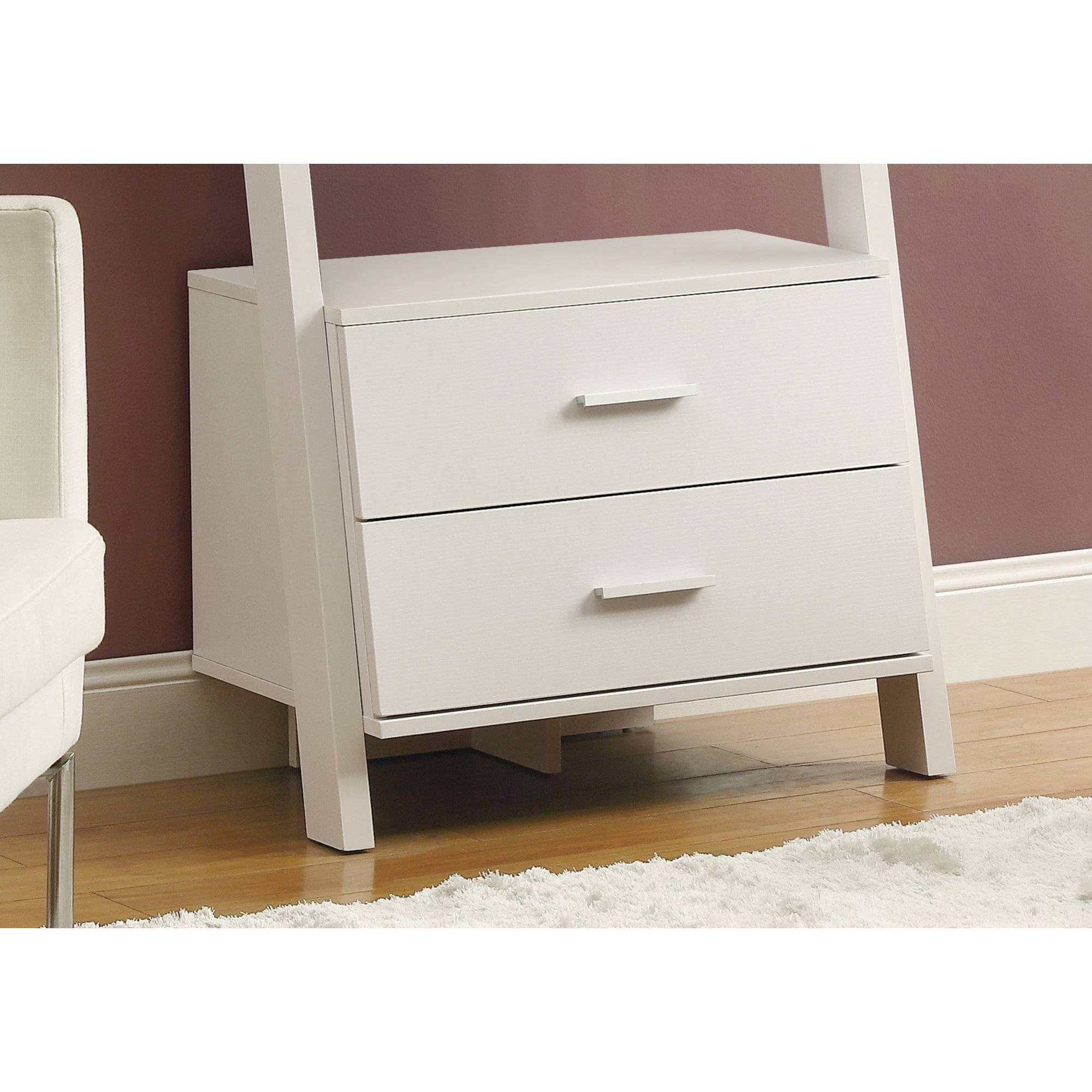 Ladder Bookcase with Drawers White EveryRoom