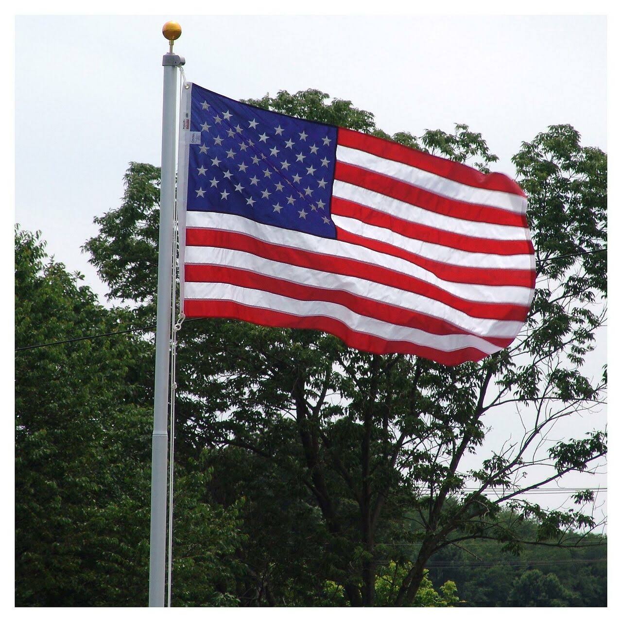 Heavy Duty 20ft Residential Flagpole with US Made Nylon Flag -3ft x 5ft-Imported