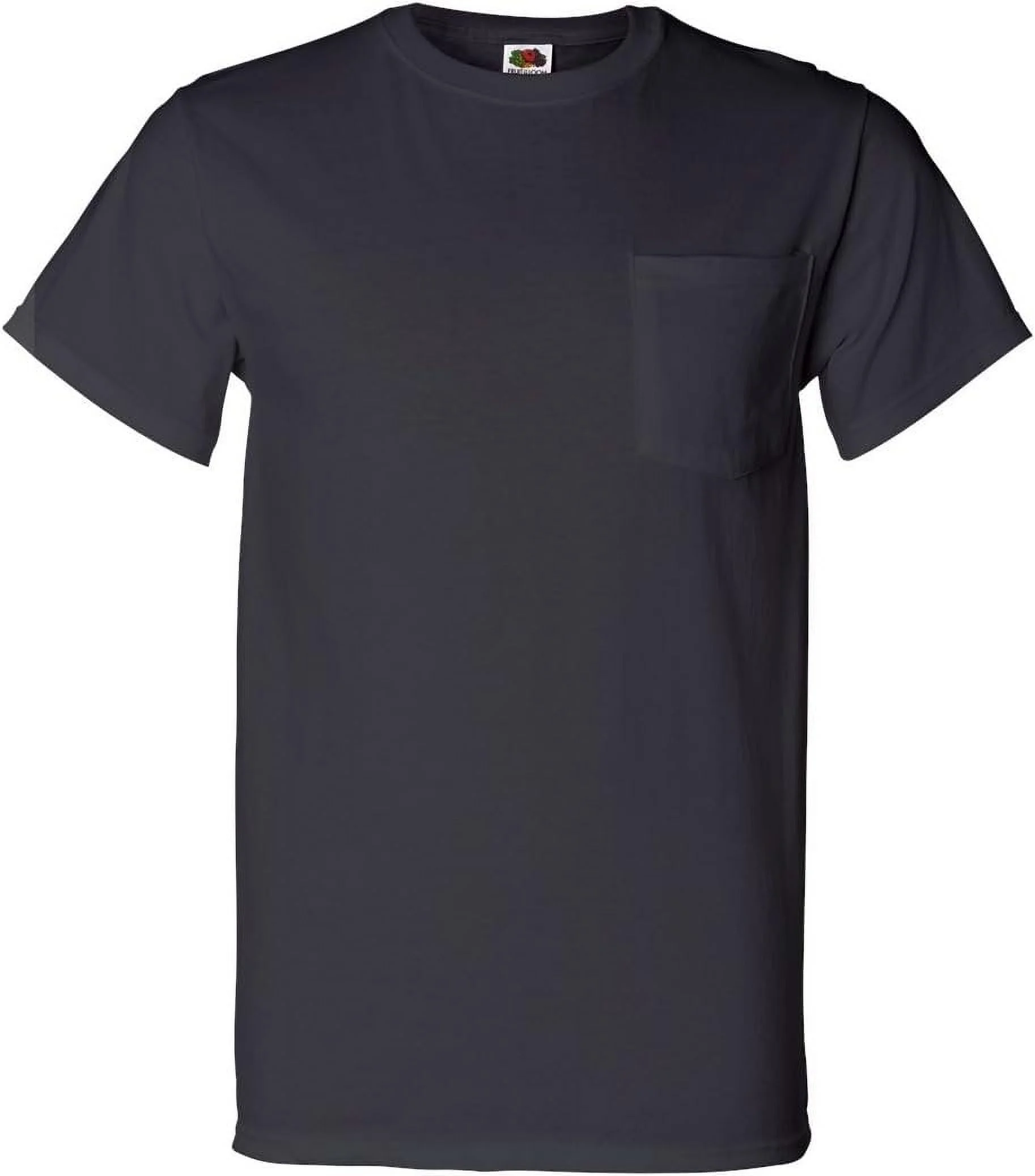 Fruit of the Loom 5 oz. 100% Heavy Cotton HD Pocket T-Shirt (3931P), Black, 2XL - Curated Treasures Market