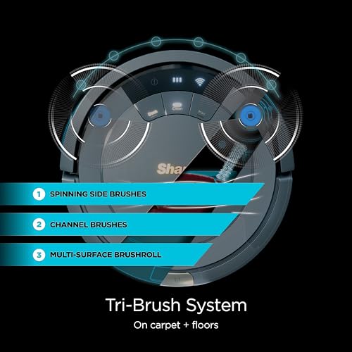 Shark AV2501S AI Ultra Robot Vacuum, with Matrix Clean, Home Mapping, 30-Day Capacity HEPA Bagless Self Empty Base, Perfect for Pet Hair, Wifi, Dark Grey
