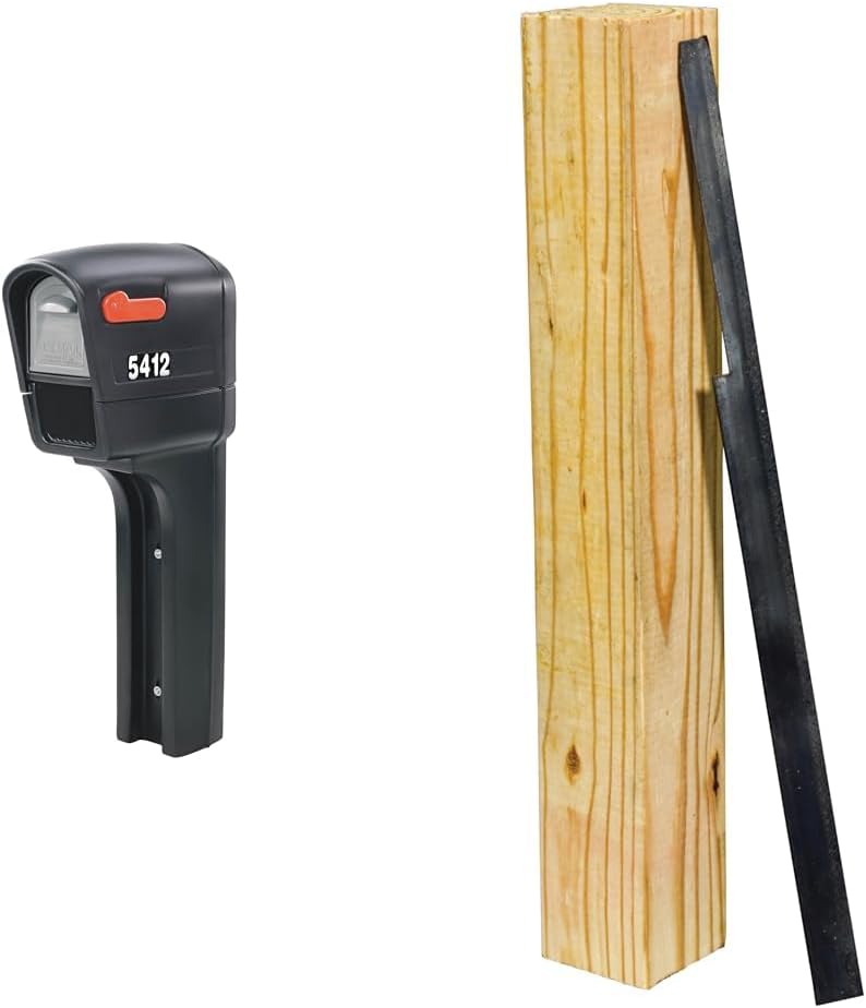 Step2 MailMaster Plus Mailbox, Easy to Install, Mailboxes for Outside, Heavy-Duty, Weather Resistant, Black & Architectural Mailboxes APK000AM Post Anchor Kit Accessory, No Size, Pine