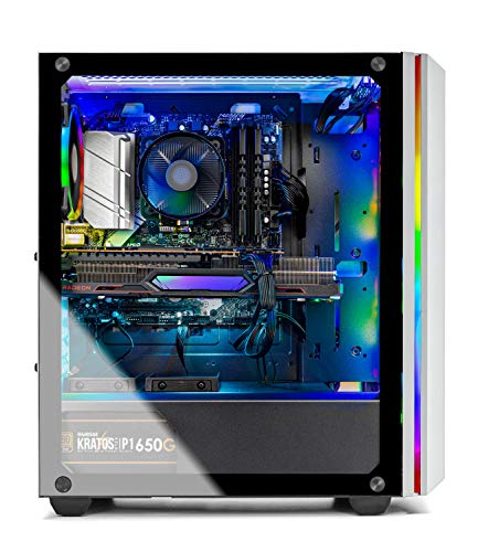 Skytech Chronos Gaming PC Desktop - AMD Ryzen 5 5600X 3.7GHz, AMD 6800 16G GDDR6, 16GB DDR4 3200, 1TB NVMe SSD, 650W Gold PSU, AC WiFi, Windows 10 Home 64-bit