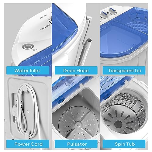ROVSUN Portable Washing Machine, Electric Washer and Spin Dryer Combo for Home RV Camping Dorm College Apartment