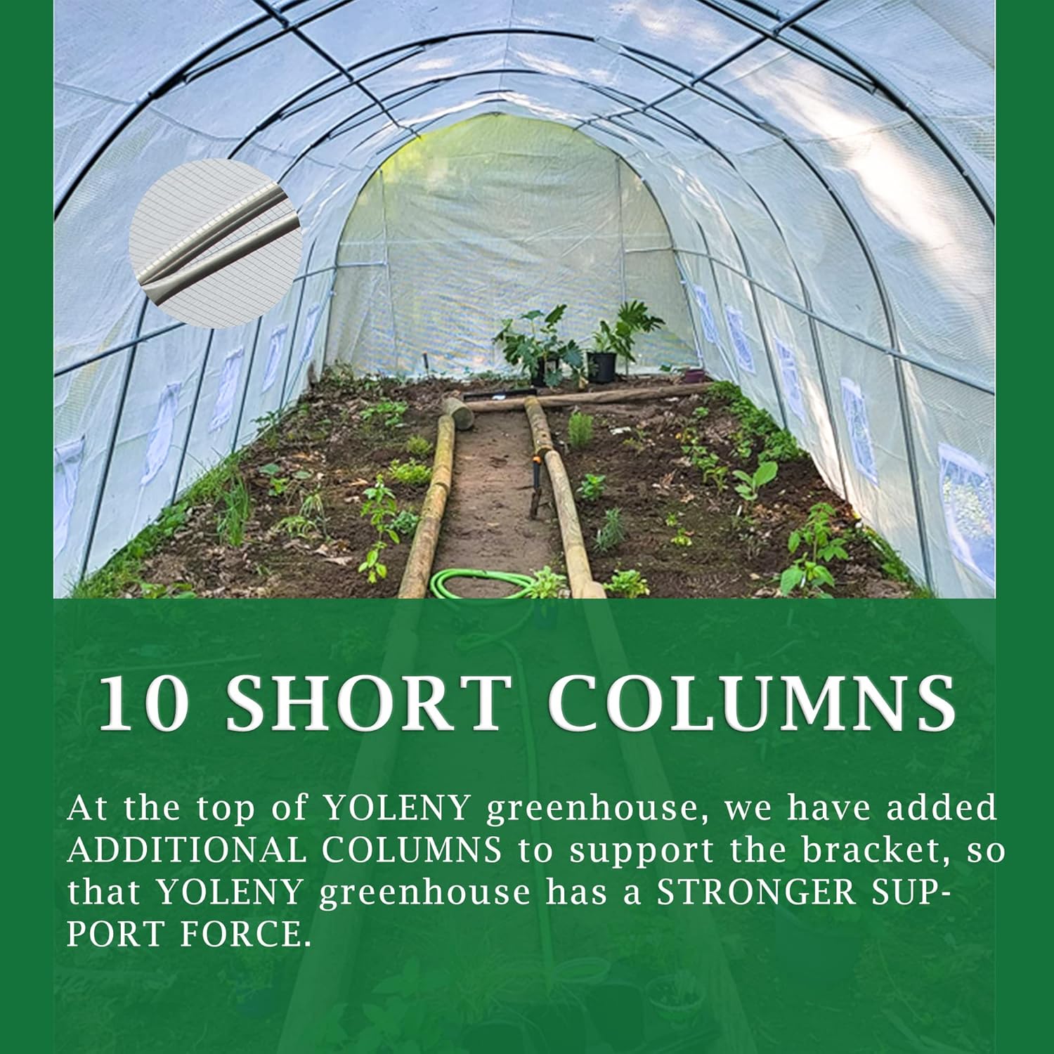 YOLENY 20' x 10' x 7' Greenhouse Large Gardening Plant Hot House Portable Walking in Tunnel Tent, White