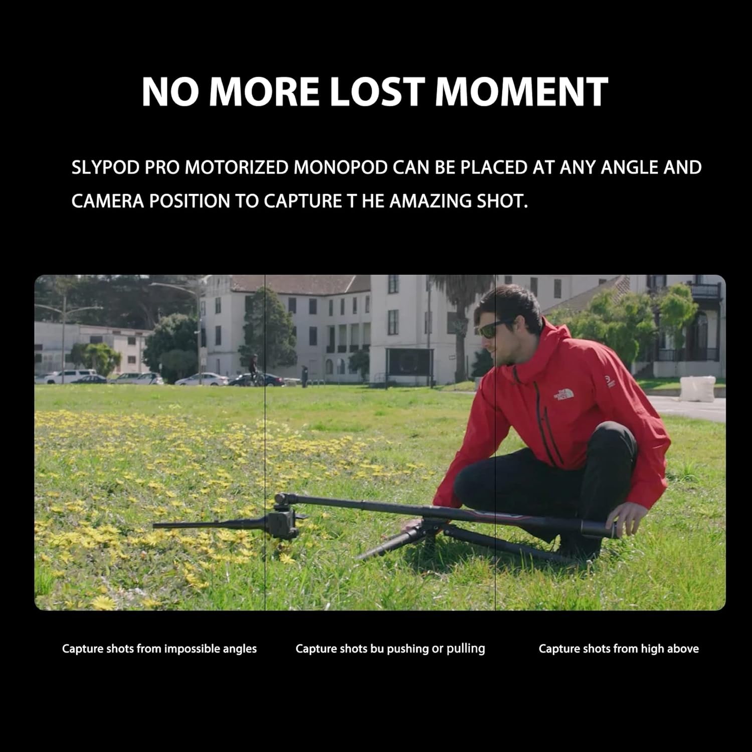 MOZA Slypod Pro Motorized Monopod Camera Slider Made of Carbon Fiber, Vertical Payload 13Lb,Extendable to 54.3 in with Pan and Tilt Head & Tripod for DSLR Camera,or Use with stabilizer