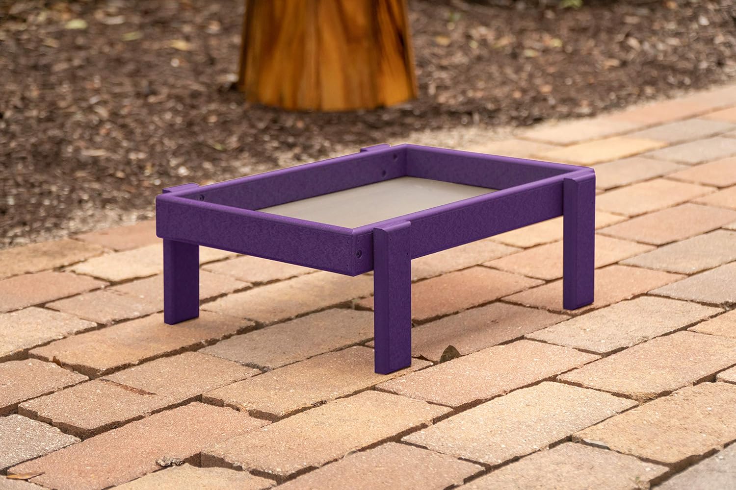 DutchCrafters Plastic Platform Ground Bird Feeder Tray Made in America (Weathered Wood)