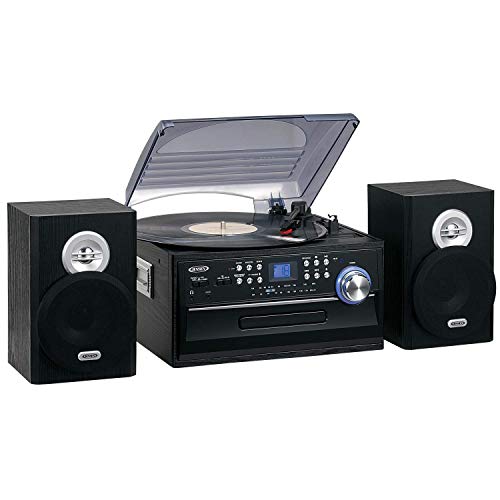 Jensen JTA475B 3-Speed Turntable with CD, AM/FM Stereo Radio, Cassette and Remote