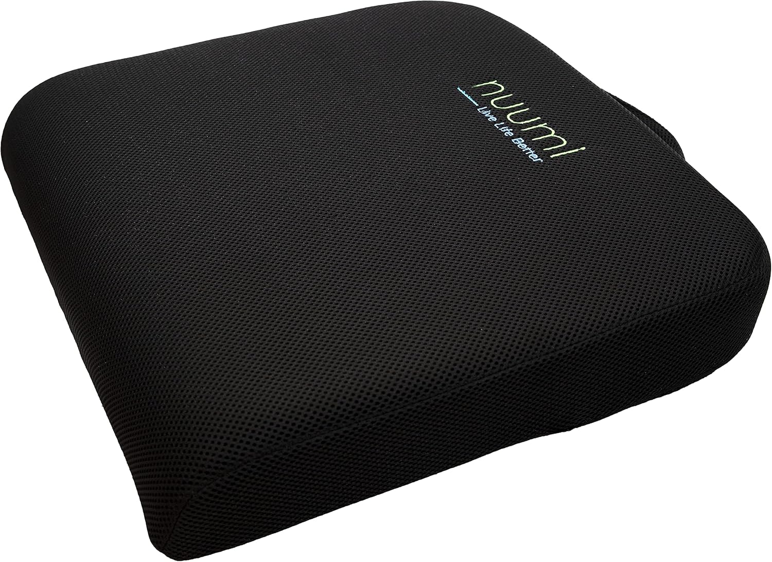 Nuumi Extra Large Memory Foam Seat Cushion with Anti Slip Bottom, Washable Covers & Carry Handle - Comfort Cushion for Office, Car & Wheelchair - Improves Posture & Circulation