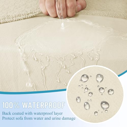 HDCAXKJ Waterproof Sectional Couch Cushion Covers 11 Pieces Stretch Jacquard L Shaped Corner Sofa Slipcover Back Cover Soft Sofa Seat Cushion Covers for Dogs Pet (5 Seater and 6 Backrest, Dark Gray)