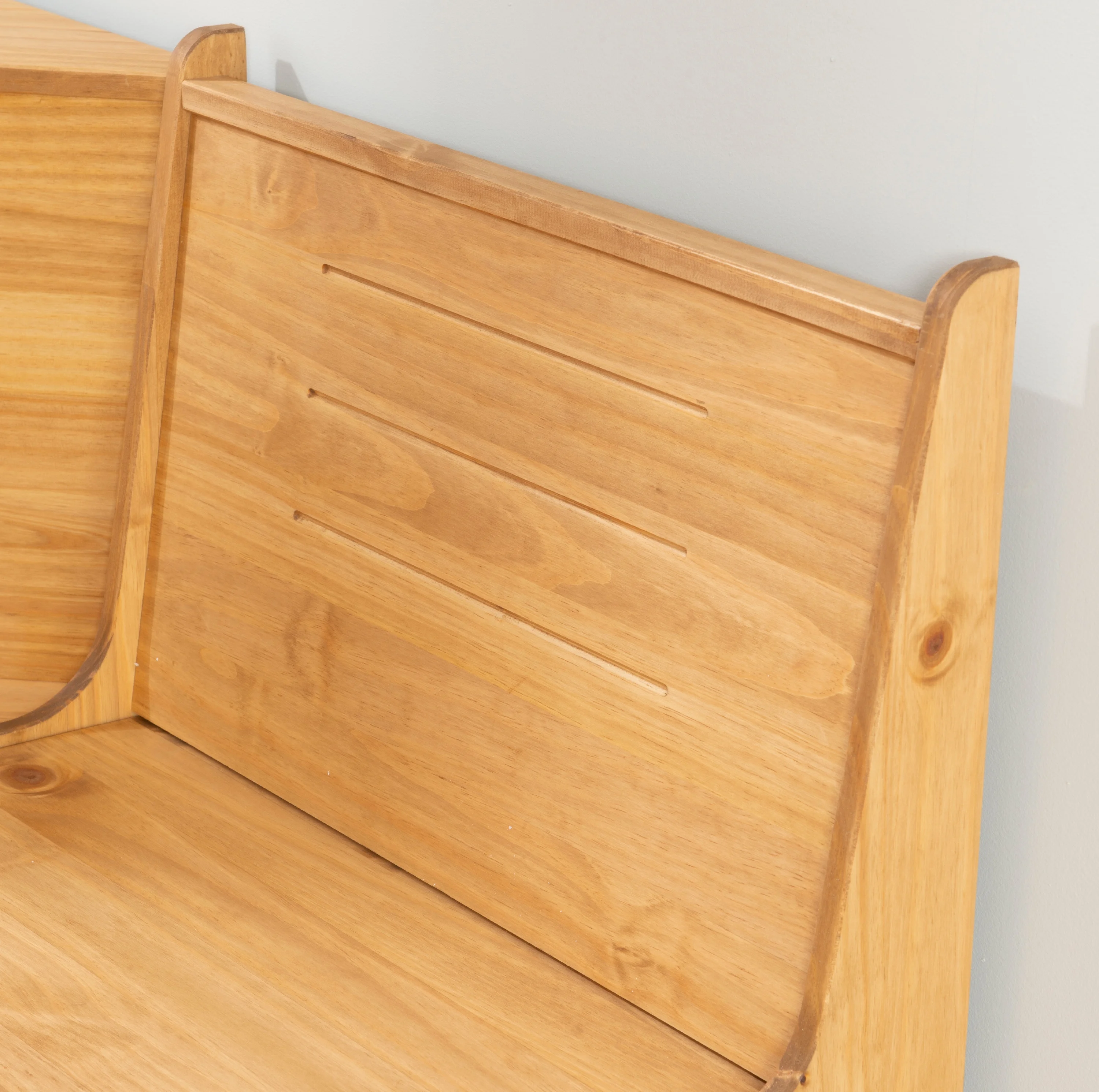 Linon Wickford Corner Dining Breakfast Nook Set with Storage, Table, and Bench, Seats 5-6, Natural Finish