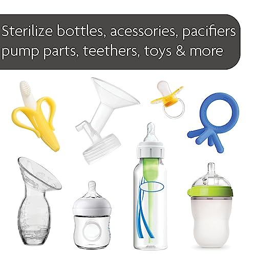 Baby Brezza Baby Bottle Sterilizer and Dryer Machine – Electric Steam Sterilization - Universal Fit - Pacifiers, Glass, Plastic, and Newborn Feeding Bottles, Charcoal