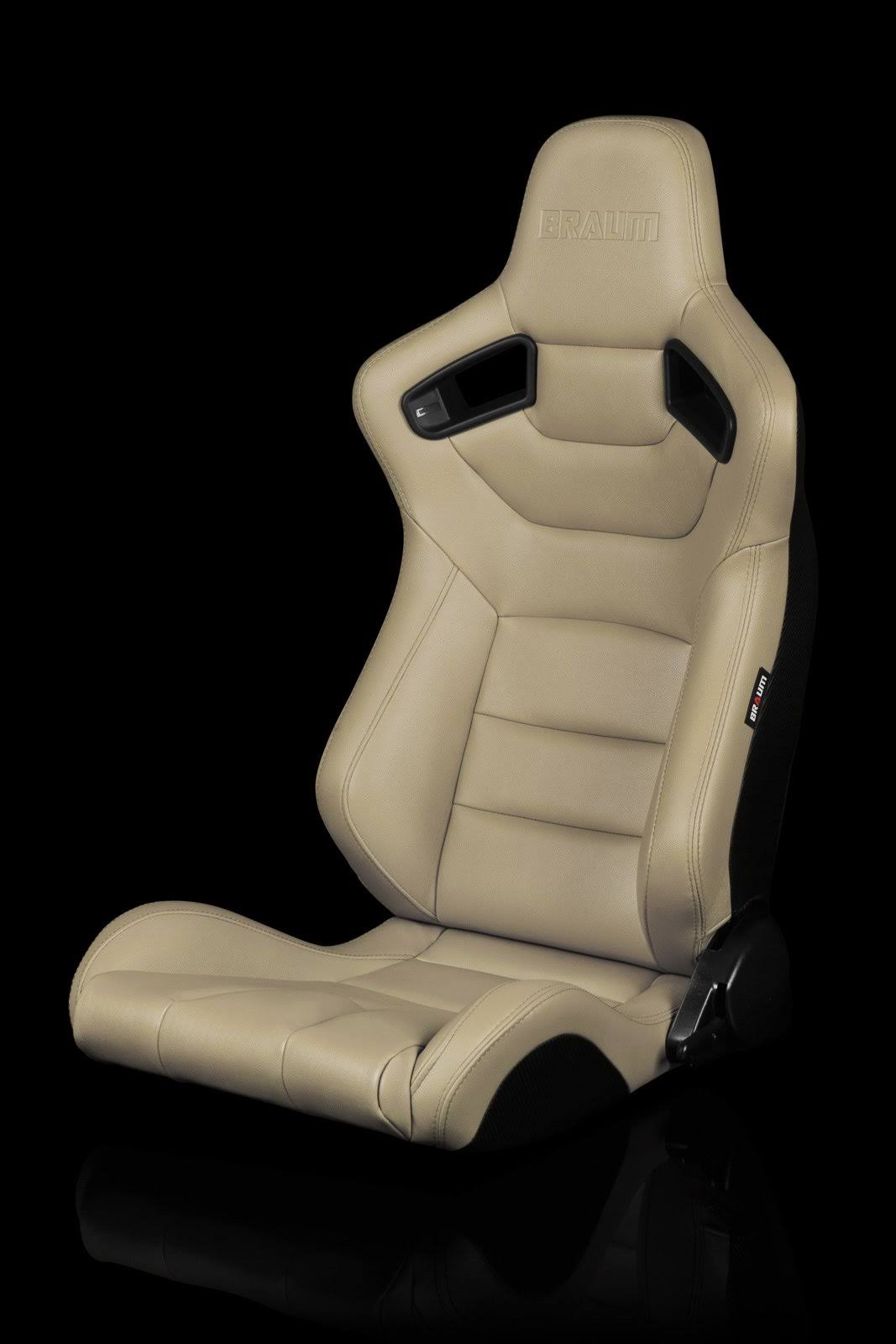 Braum Elite Series Beige Leatherette Racing Seats: Pair