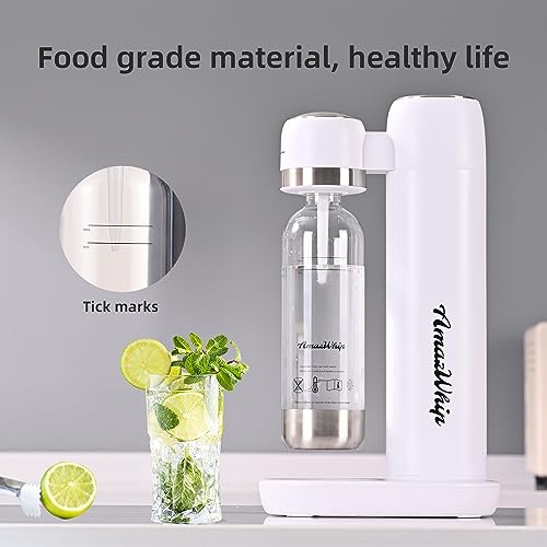 AmazWhip Sparking Water Maker, Household Portable Bubble Water Machine With 2 CO2 Gas Cylinders, CO2 Soda Maker Machine For Carbonated Beverage Homemade
