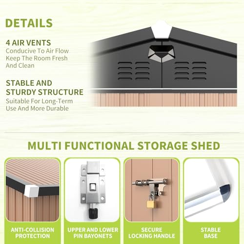 Metal Storage Shed,Outdoor Storage Building 10x12,Large Backyard Sheds with Lockable Doors,Waterproof Outside Storage Shed