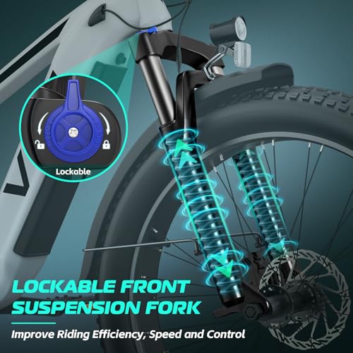 Vivi ACE01 Electric Bike for Adults, 26" x 4.0 Fat Tire Ebike, 1475W Peak Motor Torque Sensor Electric Mountain Bike, 25MPH Electric Bicycle with 48V 15AH Battery, Hydraulic Brake, UL 2849 Certified